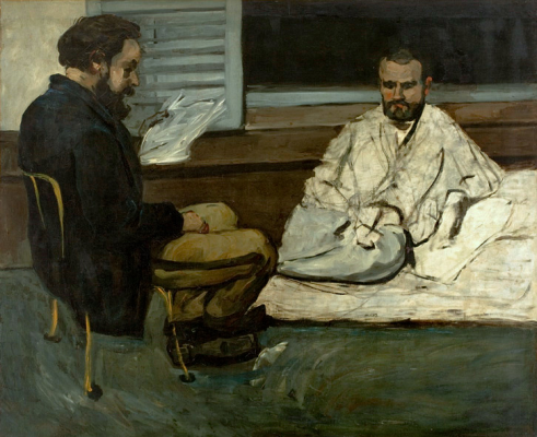 Painting by Cezanne: 'Paul Alexis Reading to Émile Zola,' 1869–1870, São Paulo Museum of Art.